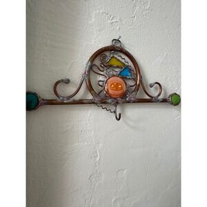 Handmade Stained Glass Wall Hook Sz‎ 9" x 4.5"